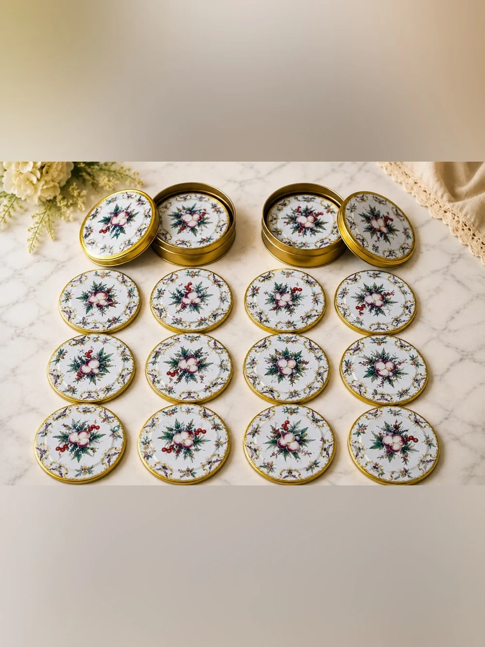 MMA Metropolitan Museum of Art Duke of Gloucester Coasters Set of 12 Tin Case